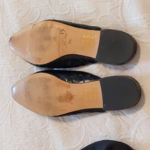 J.Crew Womens Size 8.5 Carolyn Mule Flats in Black Croc Embossed Leather